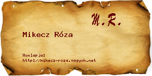Mikecz Róza névjegykártya